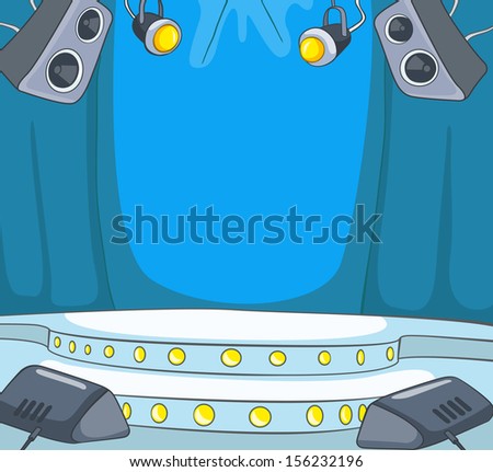 Theater Stage Cartoon Stock Vector Illustration 156232196 : Shutterstock