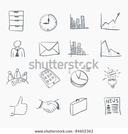 Sketch Icon Set Stock Vector Illustration 84602362 : Shutterstock