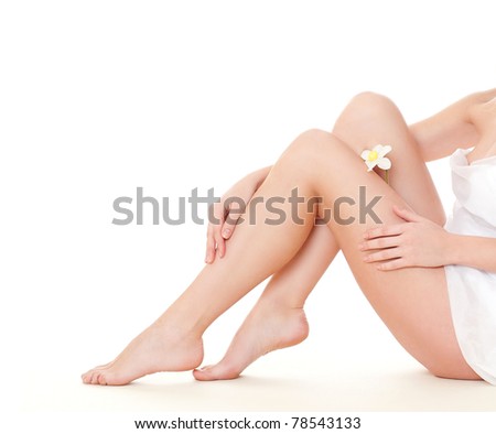 stock photo beautiful naked girl on a white