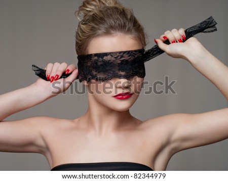 Beautiful Woman In Black Lace Stock Photo 82344979 : Shutterstock