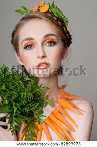 Portrait of sensual woman model with luxury makeup