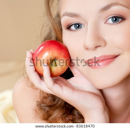girl with apples
