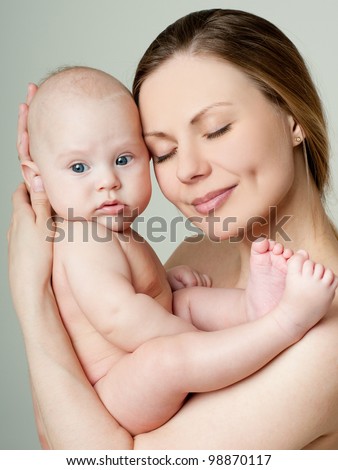 young mother with a charming baby