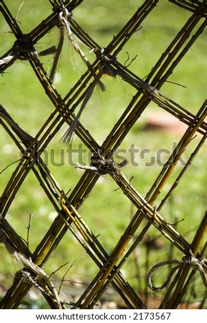 Willow garden or park fence Belgian type weave. Jutland, Denmark