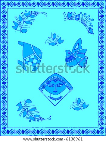 stock vector Traditional Indian Wedding Line art illustration