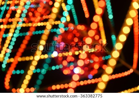 Picture of colorful lights and vivid round bokeh festive mood lightning