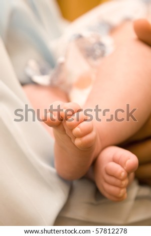 Gentle leg baby wrapped in cloth