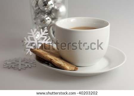 traditional spicy Christmas cookie - almond biscuit, with coffee