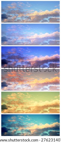 A set of the beautiful sky banners.
