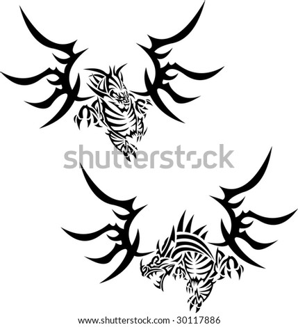 Tattoo Dragons Stock Vector 30117886 Shutterstock