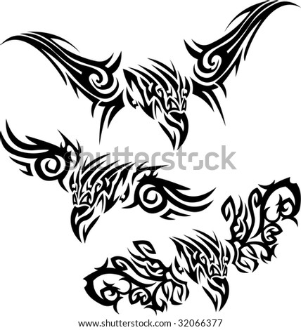 tattoos of birds. stock vector : Tattoos birds