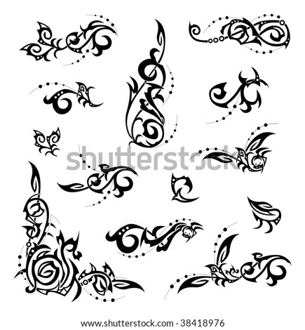 Design Logo on Tribal Floral Design Elements Stock Vector 38418976   Shutterstock
