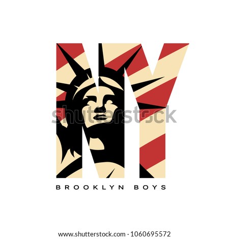 Liberty Statue vector logo concept isolated on white background. New York street wear modern sport badge design. Premium quality United States of America emblem t-shirt tee print illustration.