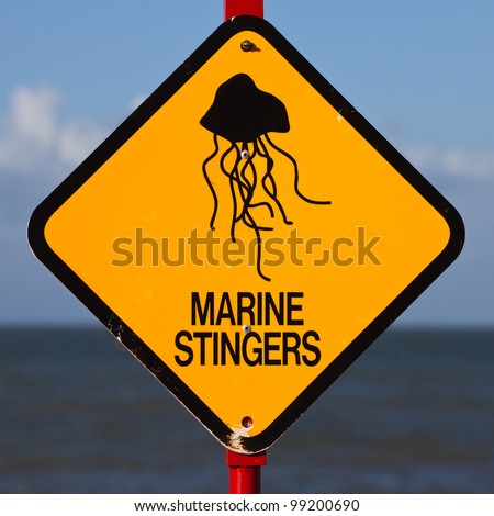 An Australian marine stinger warning sign