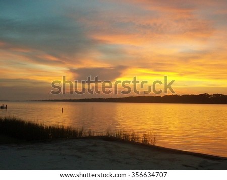 sunset in gulf shores Alabama