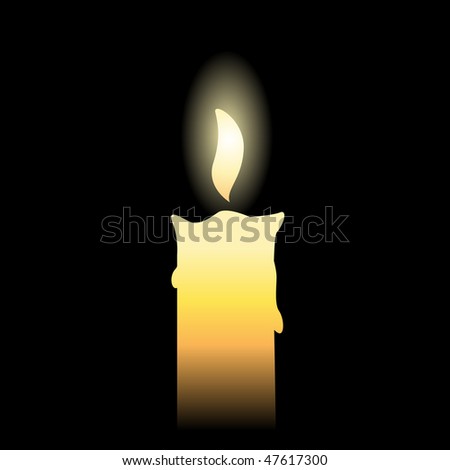 Vector Candle On Black Background - 47617300 : Shutterstock