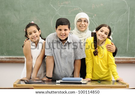 Children at school classroom