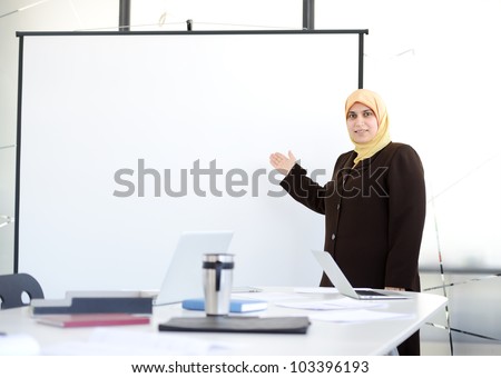 Business meeting ,muslim woman at presentation