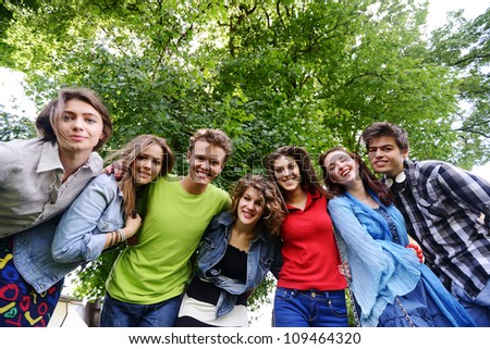 Group of friends in the park