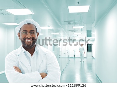 African american man at scientific laboratory