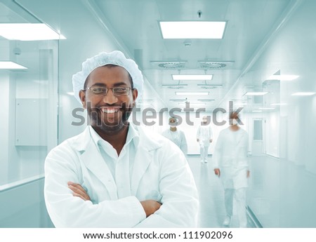 African Arabic doctor in hospital smiling