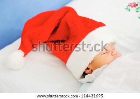 Newborn santa sleeping