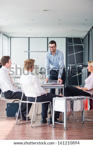 Business board meeting in modern office