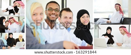 Arabic people having a business meeting