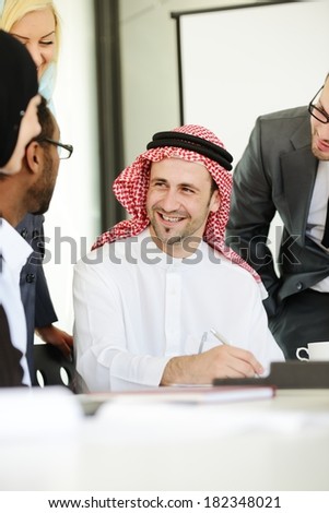 Arabic business people working in office