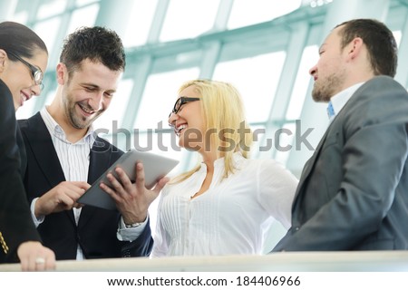 Young business people having conversation