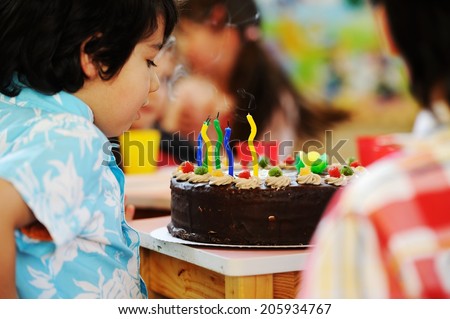 Many children having fun at birthday party