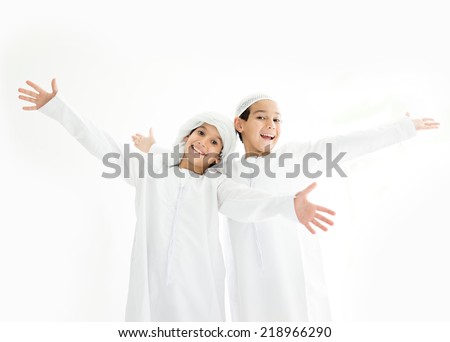 Happy Arabic family members Happy Arabic family members