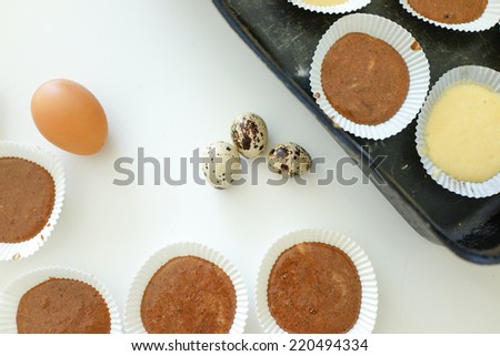 Making cupcake with shallow depth of field