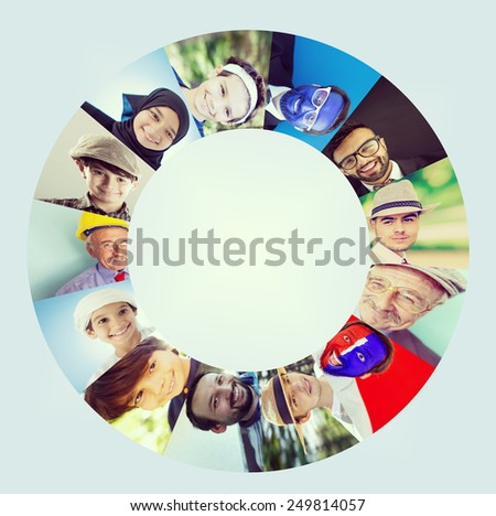 Circle of people faces