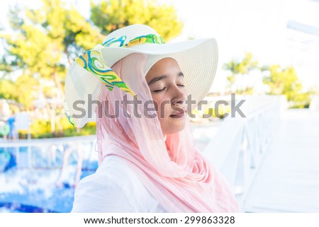 Arabic girl on summer vacation