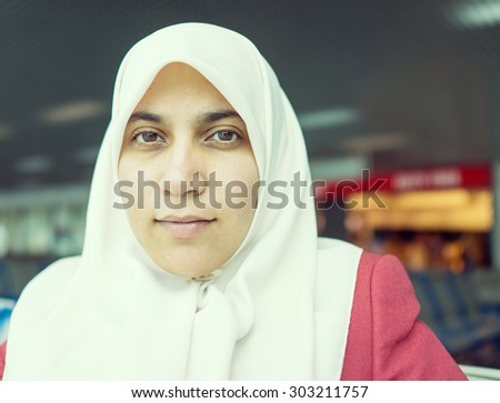 Happy Muslim Arabic woman