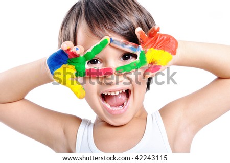 Messy hands, childhood