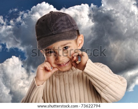 boy with denim cap