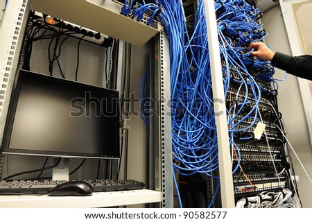 Server room with equipments