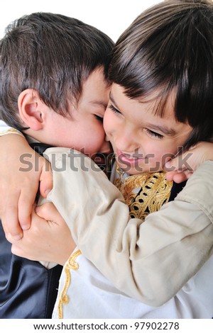 Two hugged brothers