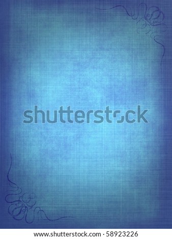 Vintage Gallery: Blue old paper background with scratches and decorative elements