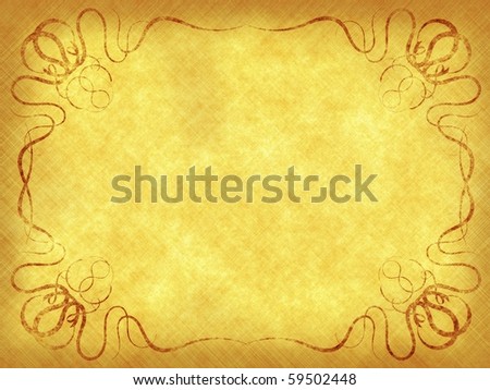 Vintage Gallery: Old paper background with scratches and decorative frame