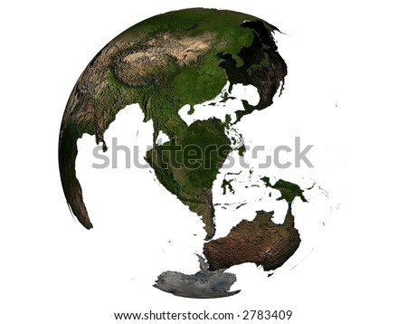 earth globe australia. a transparent earth globe