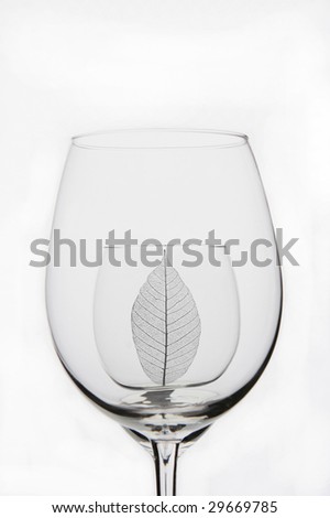 2 glasses and a leave