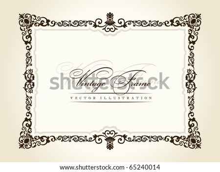Vector vintage frame retro decor ornament old Vector vintage frame retro decor ornament old