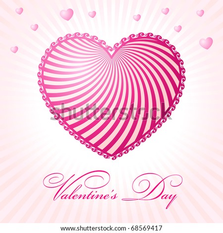 abstract glamour heart valentine day pink vector illustration