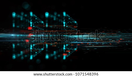 Abstract technology background. Block chain network concept, Distributed register technology, Block chain line of participant chain. 3D Rendering/Block chain network