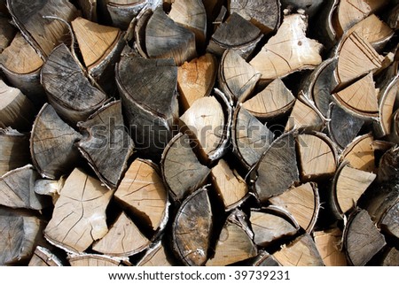 Warehouse of chipped fire wood