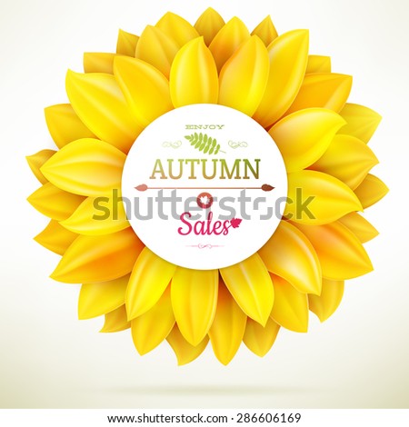 Sunflower autumn sale. EPS 10 vector file included