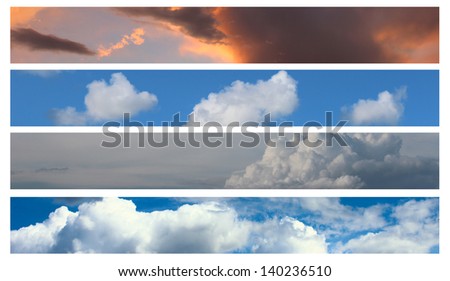 set of 4 beautiful sky banners for your design